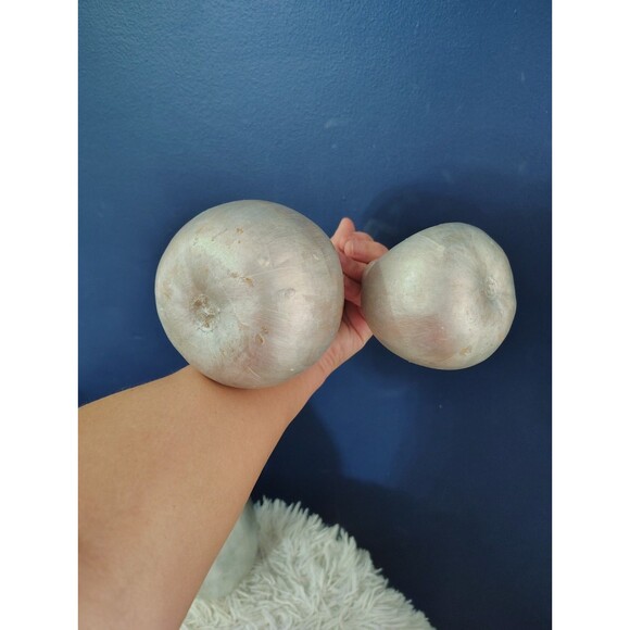 Set of 3 Folk Halloween ghost Face Painted  Gourd Faces - Picture 4 of 7